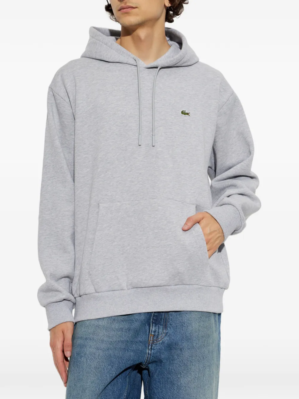 Lacoste Hoodie met logopatch Grijs