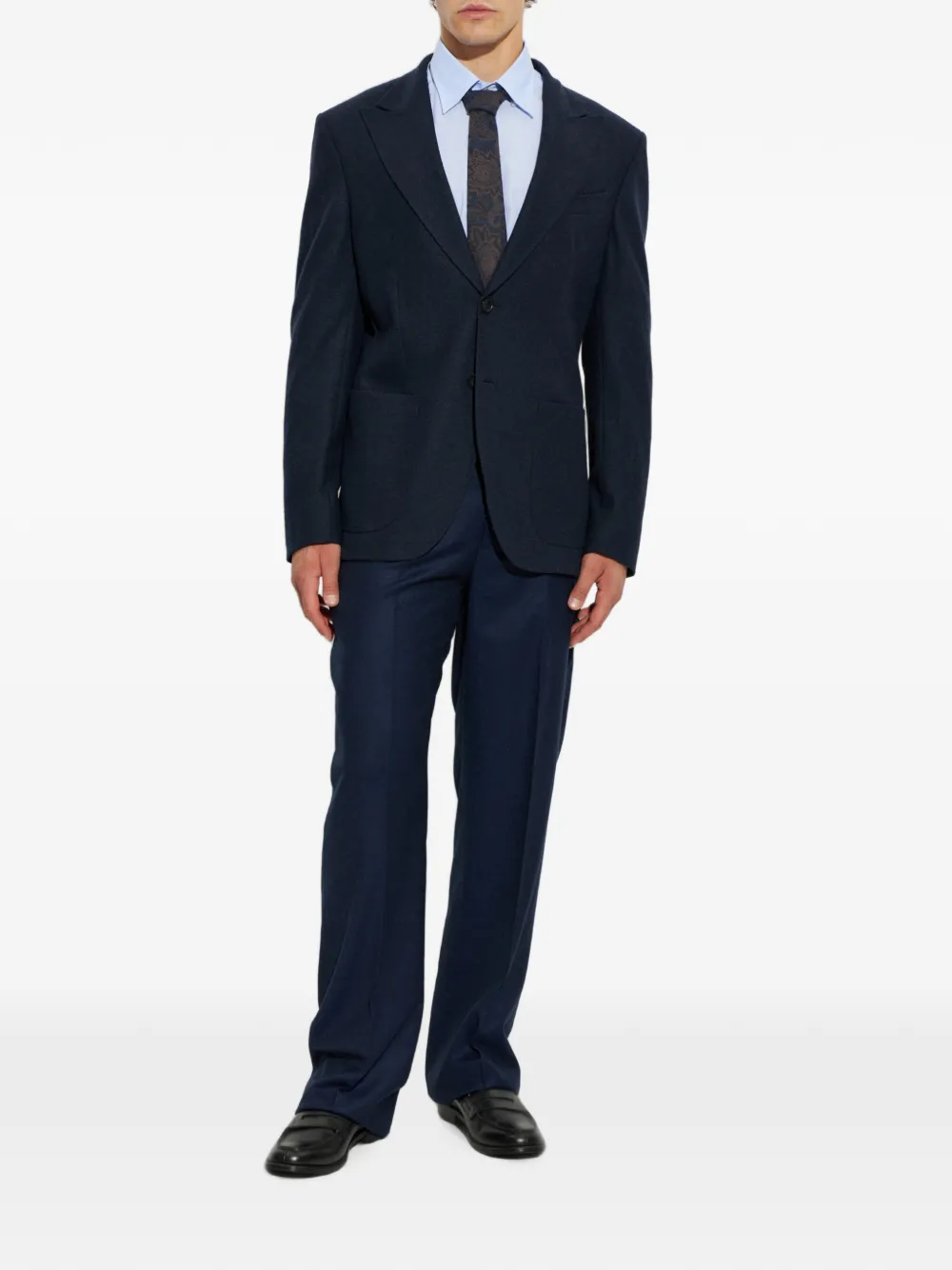 ETRO pleated wool trousers Blauw