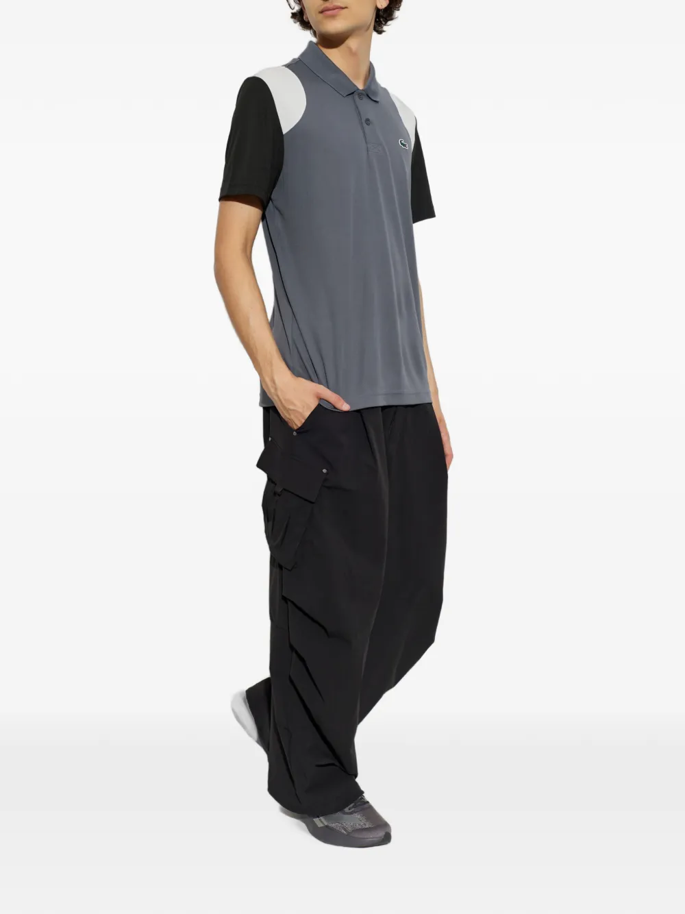 Lacoste Poloshirt met logopatch Grijs