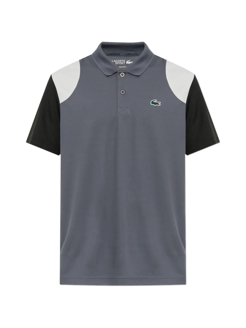 Lacoste Logo-patch Polo Shirt In Grey