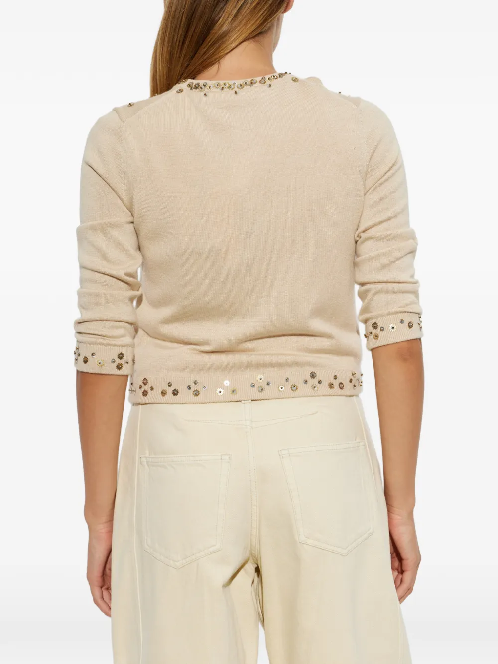 ISABEL MARANT Amaria sequin-embellished cardigan Beige