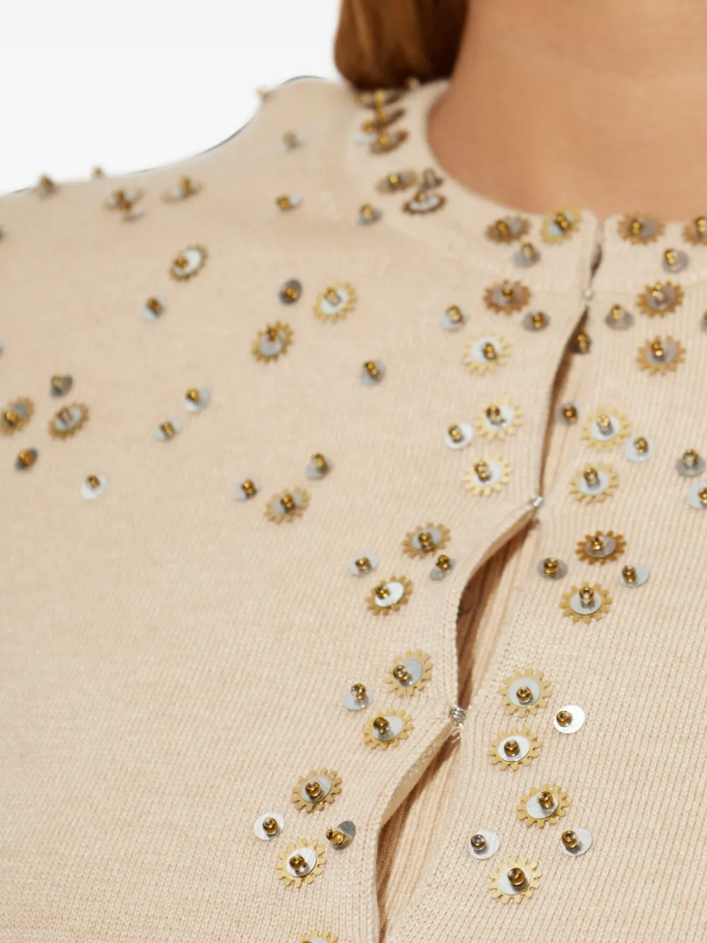 ISABEL MARANT Amaria sequin-embellished cardigan Beige
