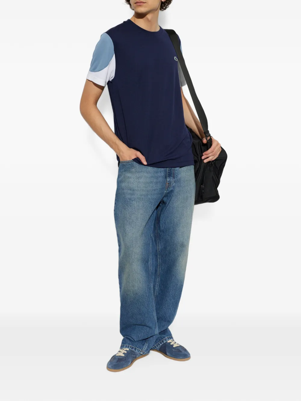 Lacoste T-shirt met logopatch Blauw