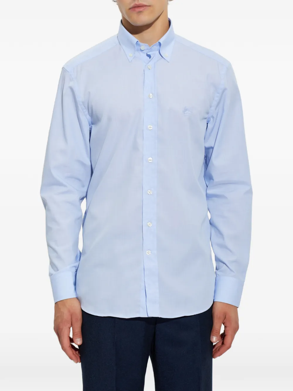 ETRO Overhemd met geborduurd logo Blauw