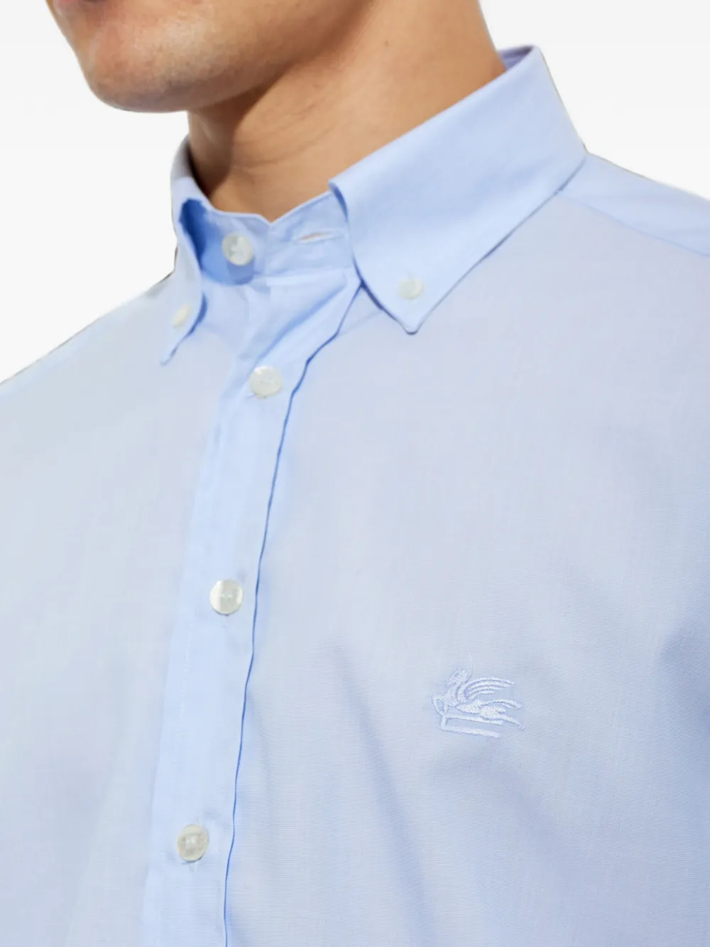 ETRO Overhemd met geborduurd logo Blauw