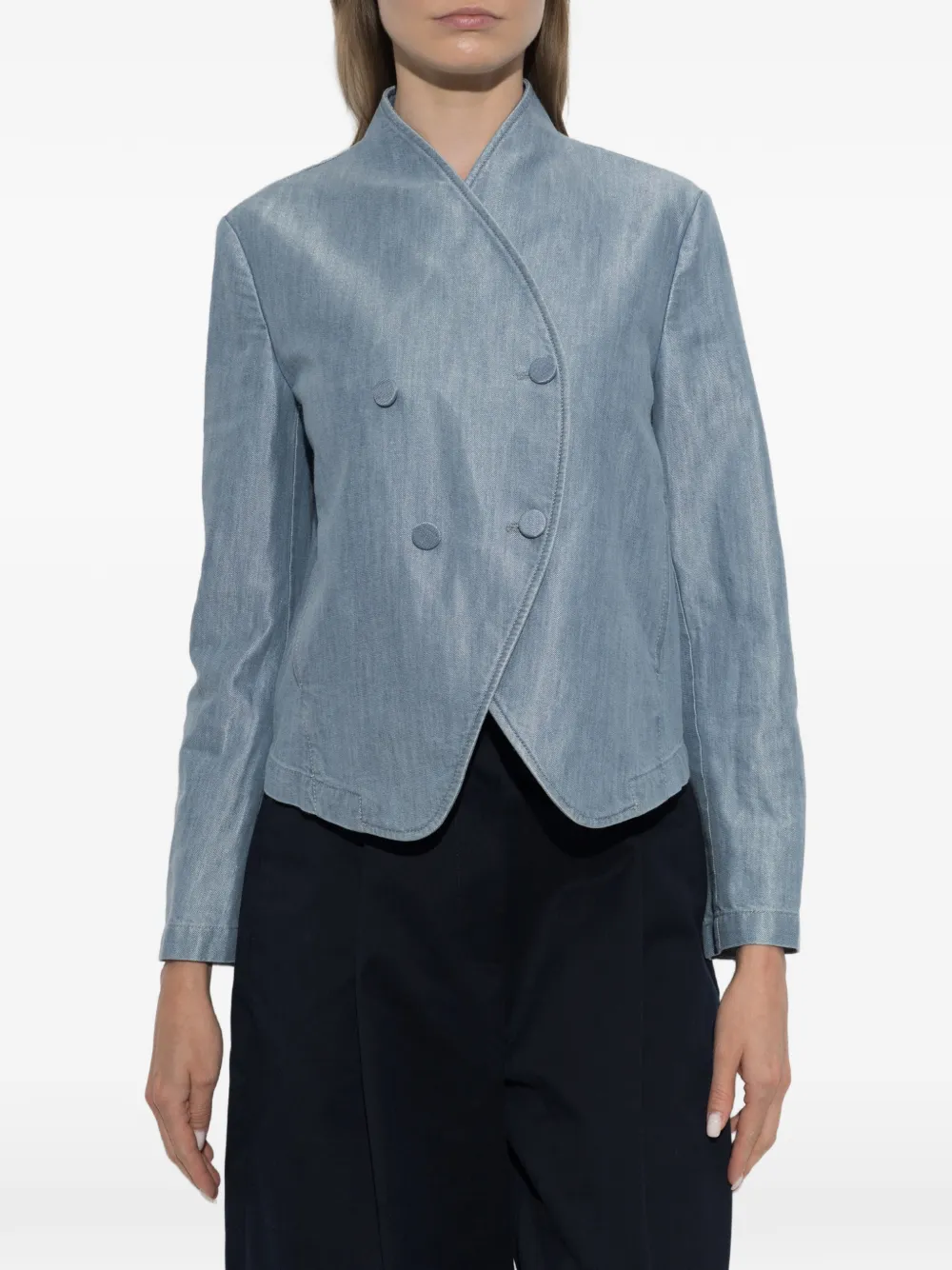 Emporio Armani double-breasted blazer Blauw