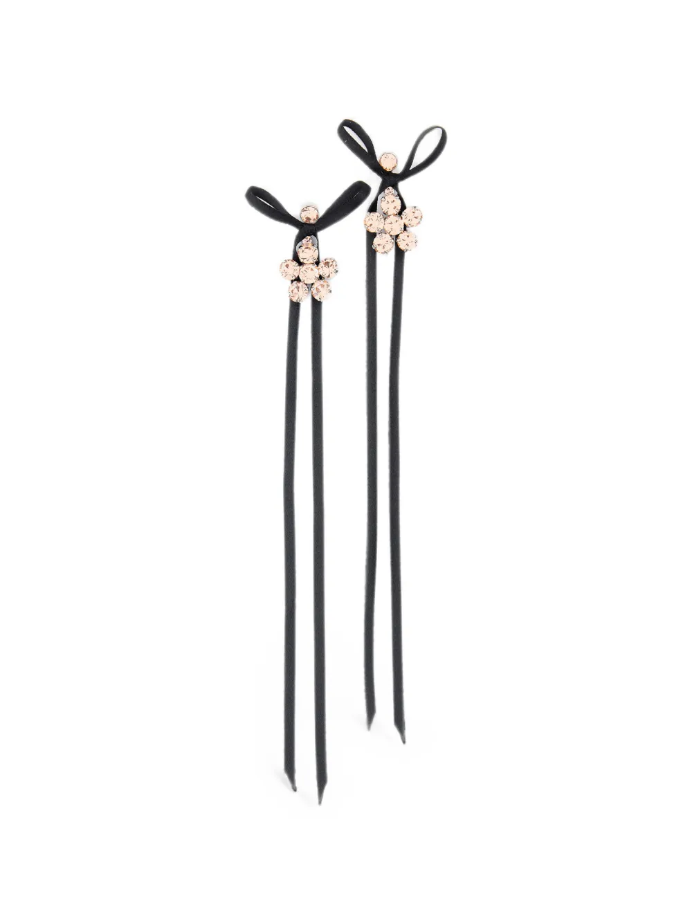 Simone Rocha daisy-motif satin-bow earrings - Argento