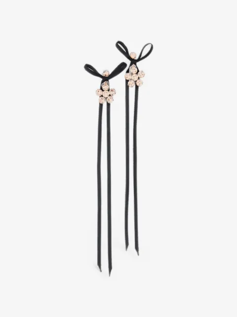 Simone Rocha daisy-motif satin-bow earrings