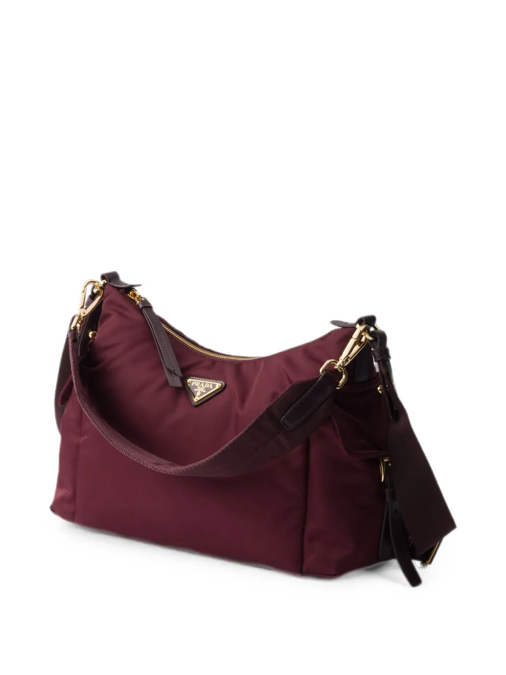 Prada Explore grote Re-Nylon en leren tas Rood