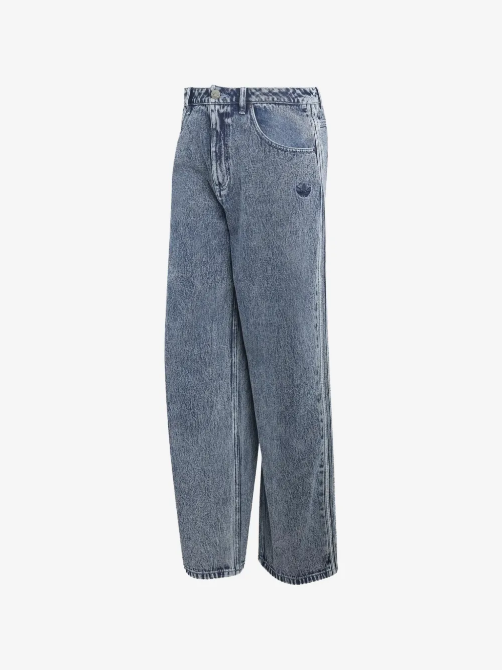 adidas logo-embroidered side-stripe jeans | Blue | Image 1