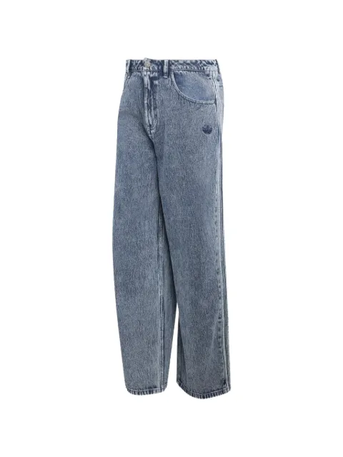 adidas logo-embroidered side-stripe jeans