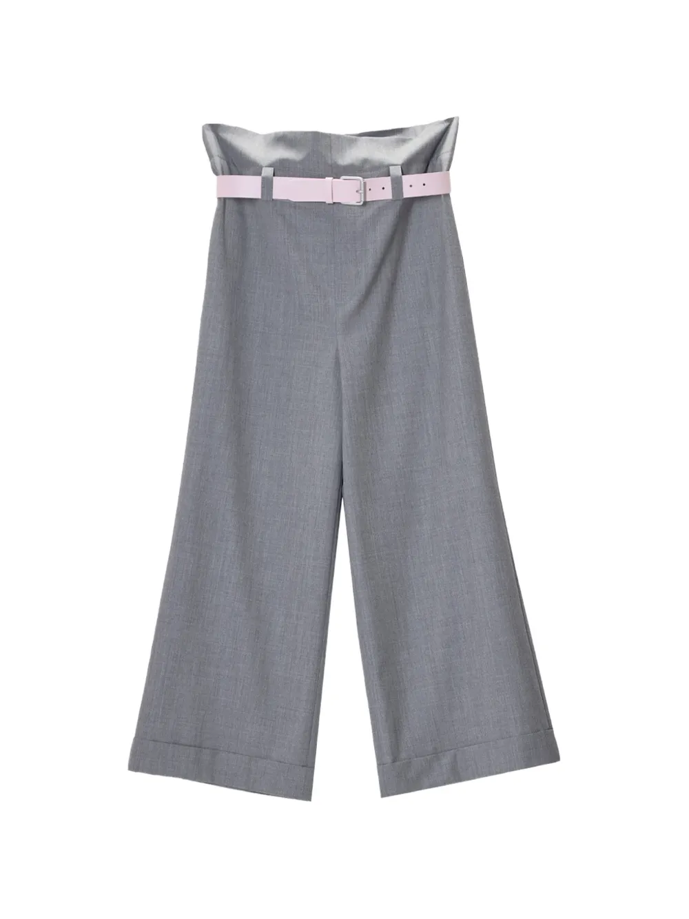 Moschino Pantaloni a palazzo con cintura - Grigio