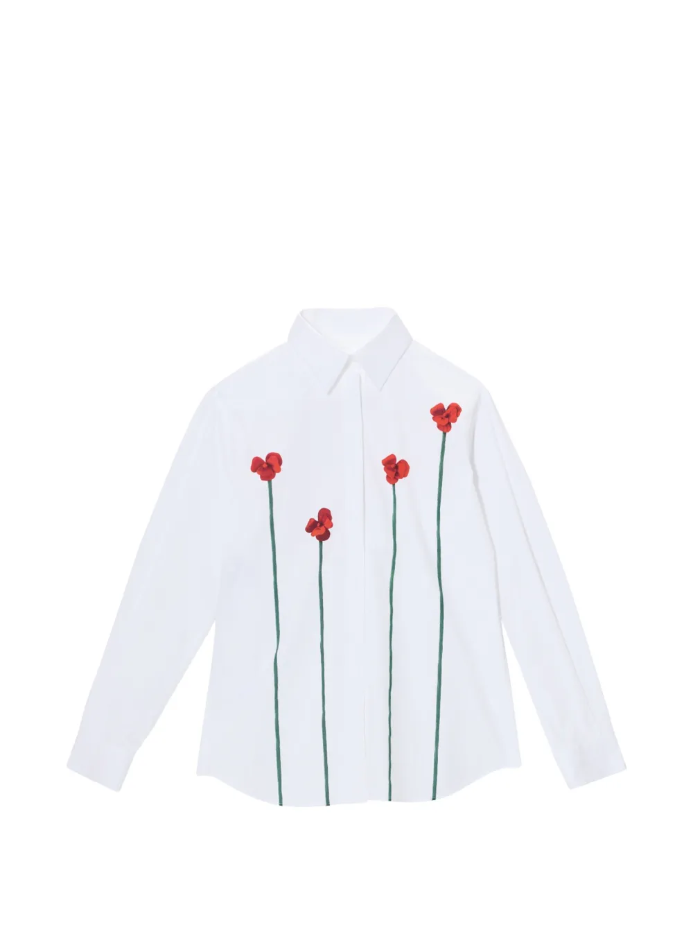Moschino poppy-print shirt - White