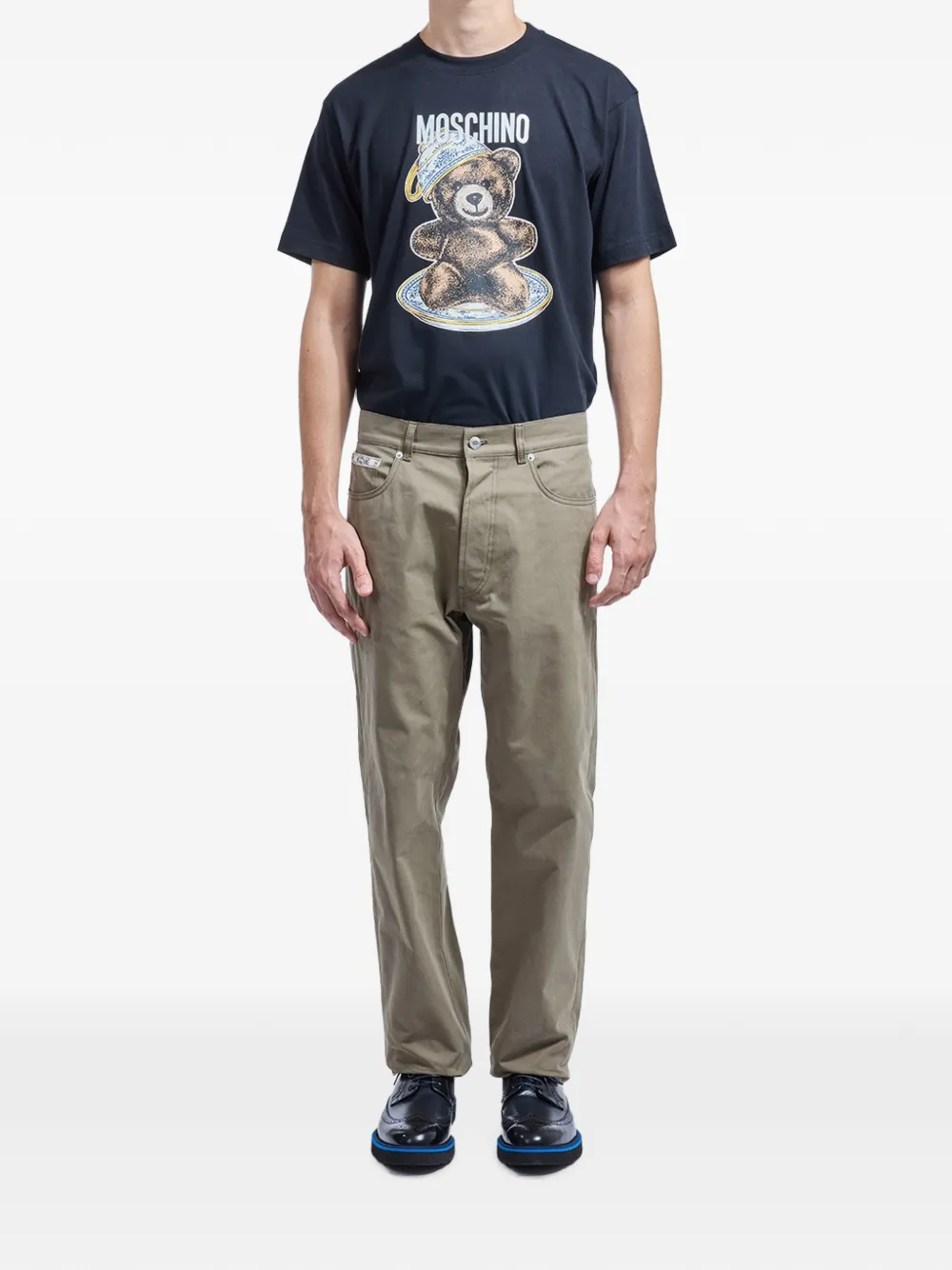 Moschino Jeans met logopatch en vijf zakken Bruin