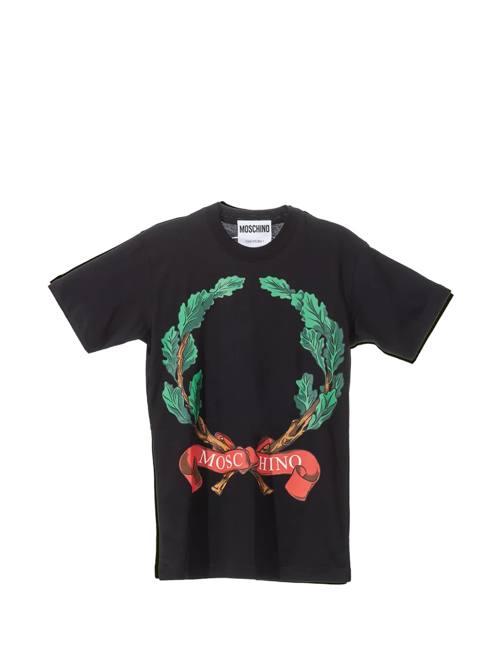 Moschino Laurel Crown T-Shirt mit Logo-Print - Schwarz