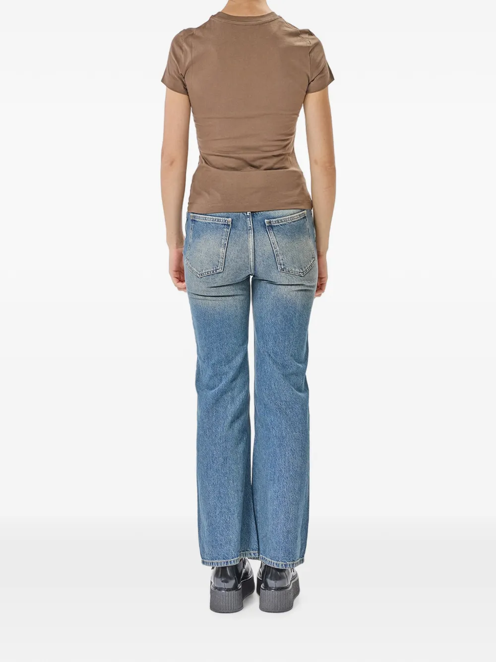 MOSCHINO JEANS T-shirt met logoprint Bruin