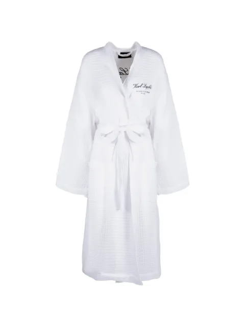 Karl Lagerfeld Hotel Karl waffle-knit bathrobe