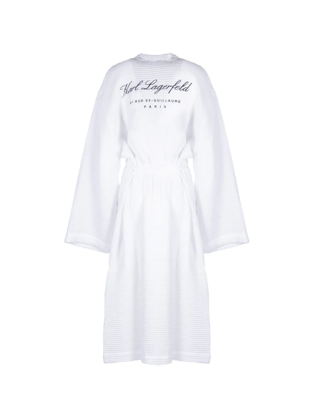 Karl Lagerfeld Hotel Karl waffle-knit bathrobe Wit