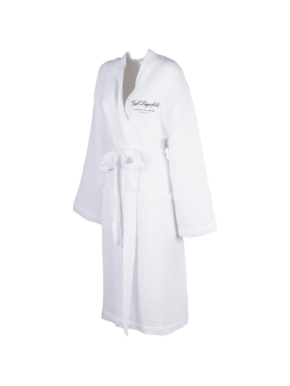 Karl Lagerfeld Hotel Karl waffle-knit bathrobe Wit