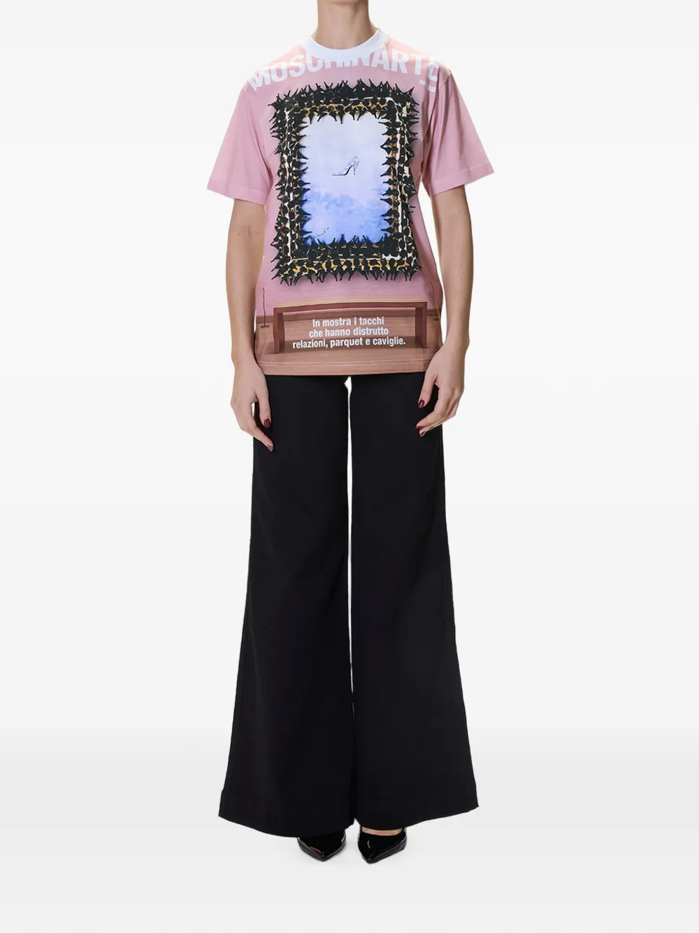 Moschino T-shirt met grafische print Roze