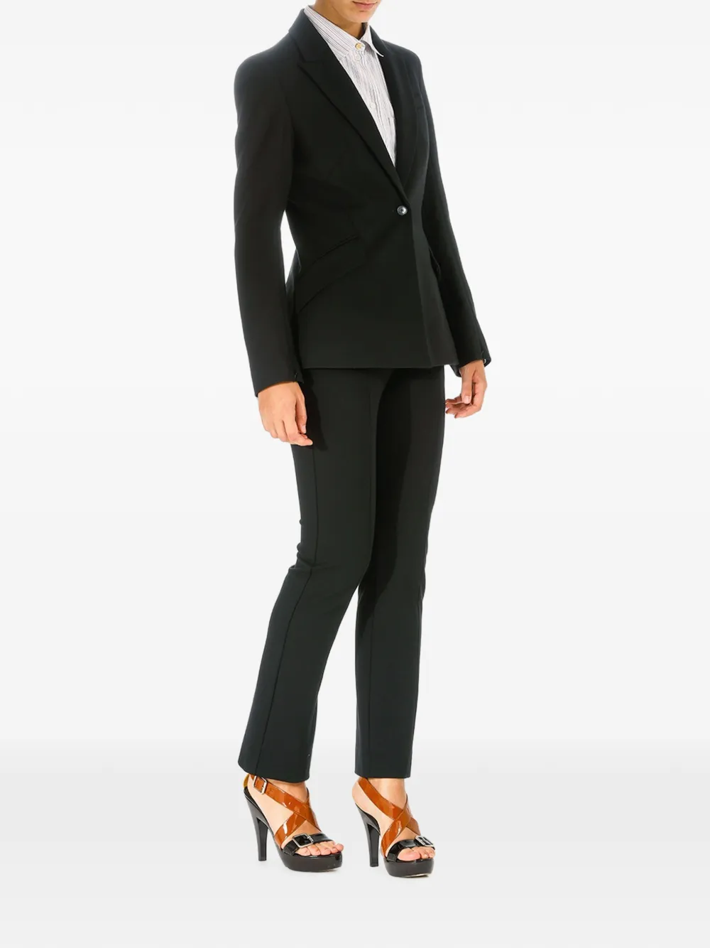 Karl Lagerfeld Punto blazer met enkele rij knopen Zwart