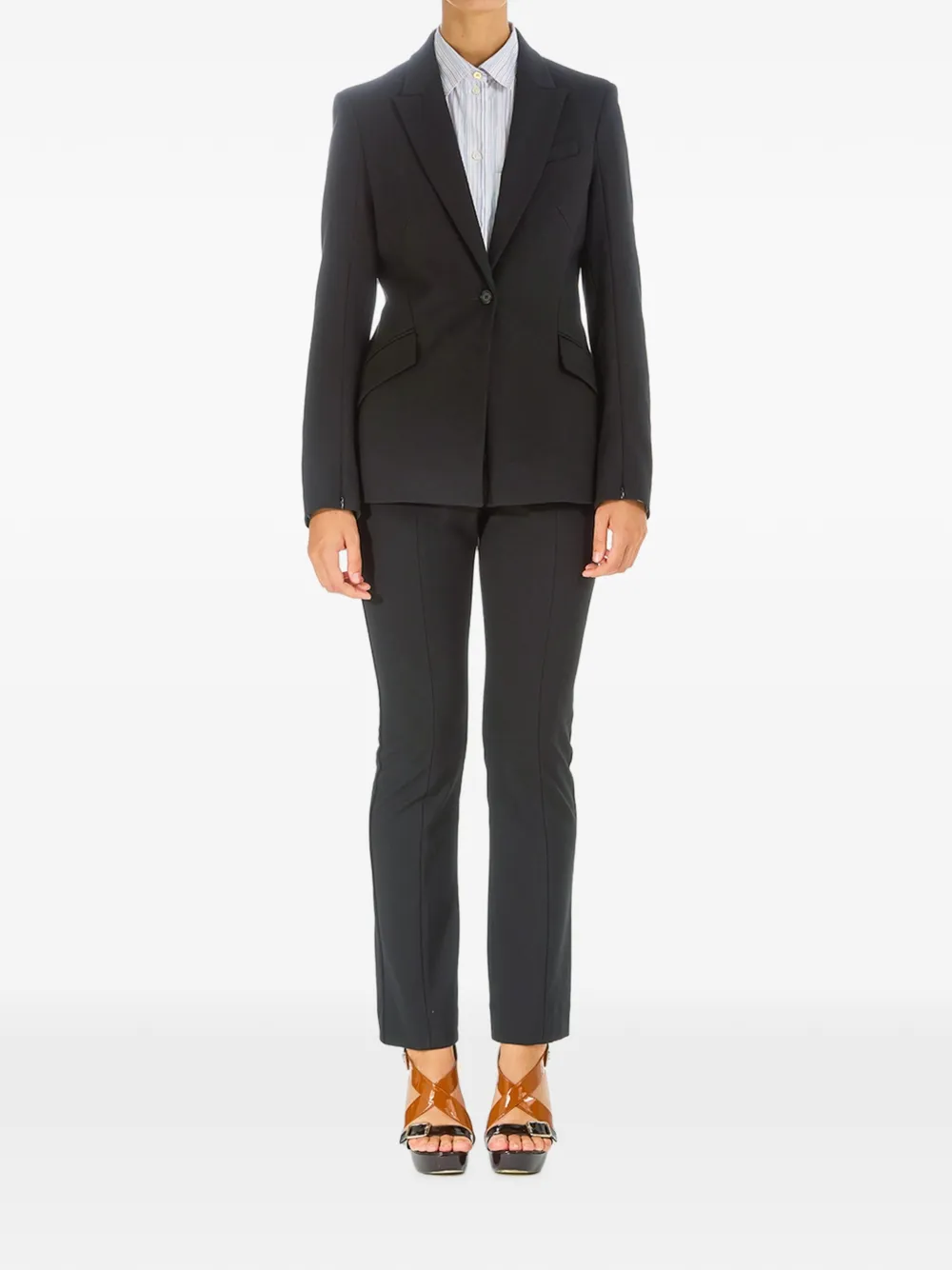 Karl Lagerfeld Punto blazer met enkele rij knopen Zwart