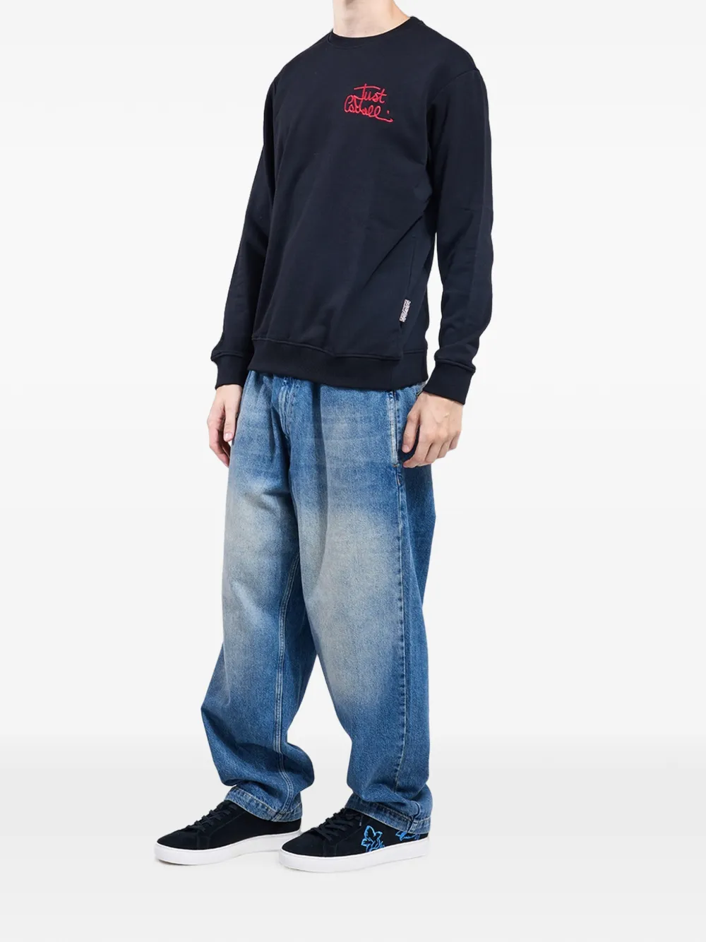 Just Cavalli Sweater met geborduurd logo Zwart
