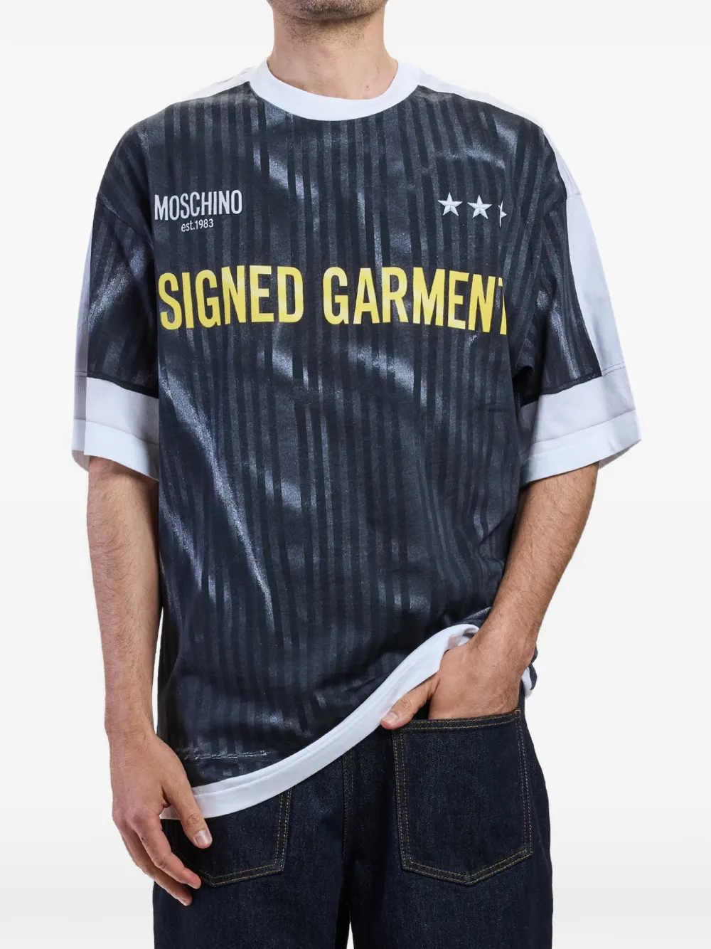 Moschino Trompe-l'oeil T-shirt Grijs