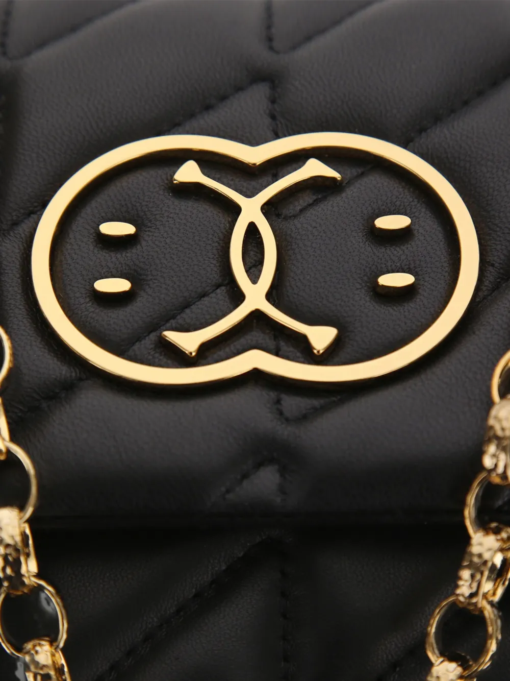 Moschino Double Smile gewatteerde schoudertas Zwart