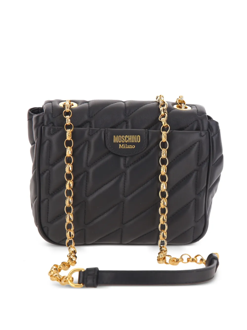 Moschino Double Smile gewatteerde schoudertas Zwart