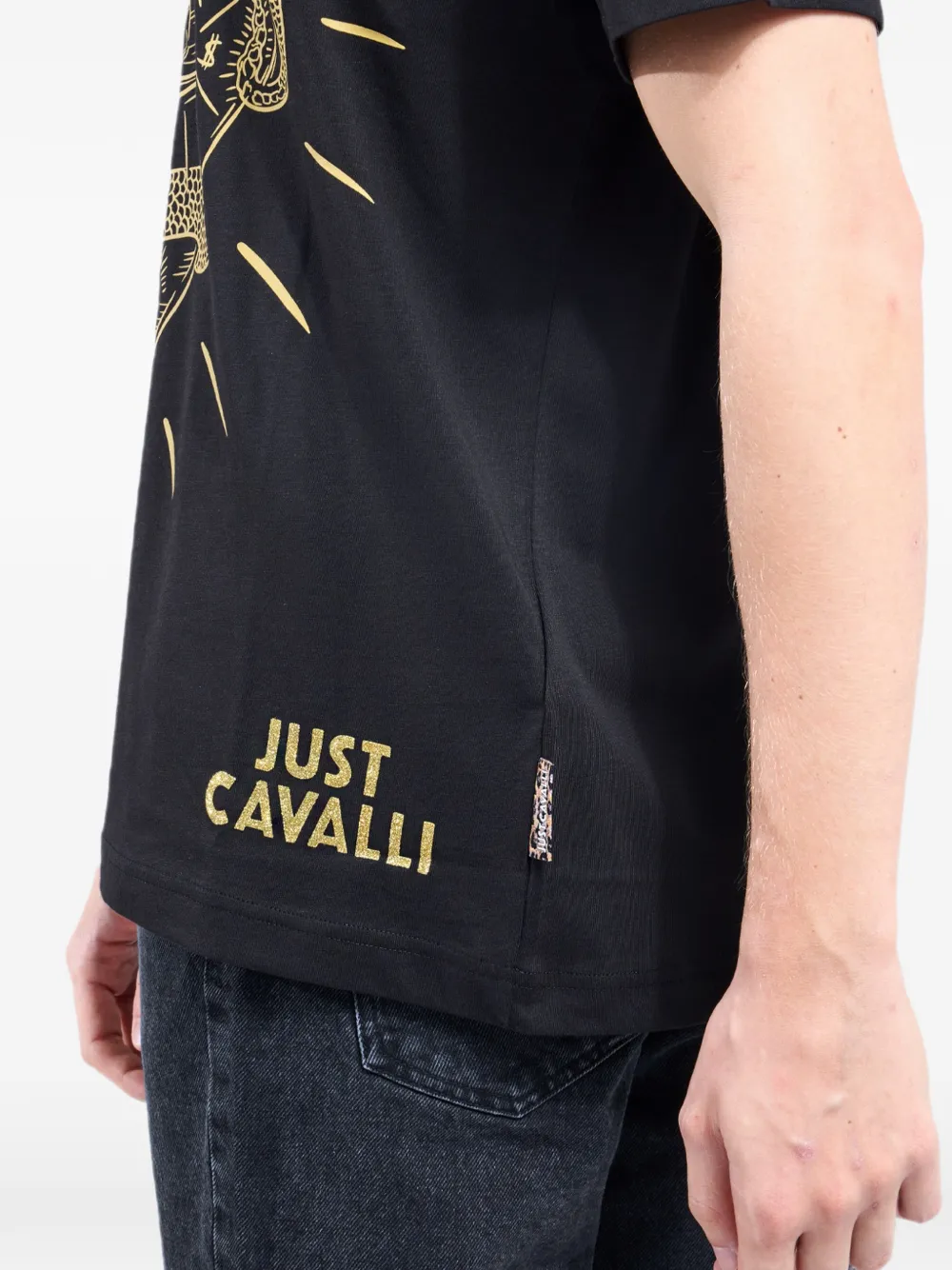 Just Cavalli T-shirt met grafische hartprint Zwart
