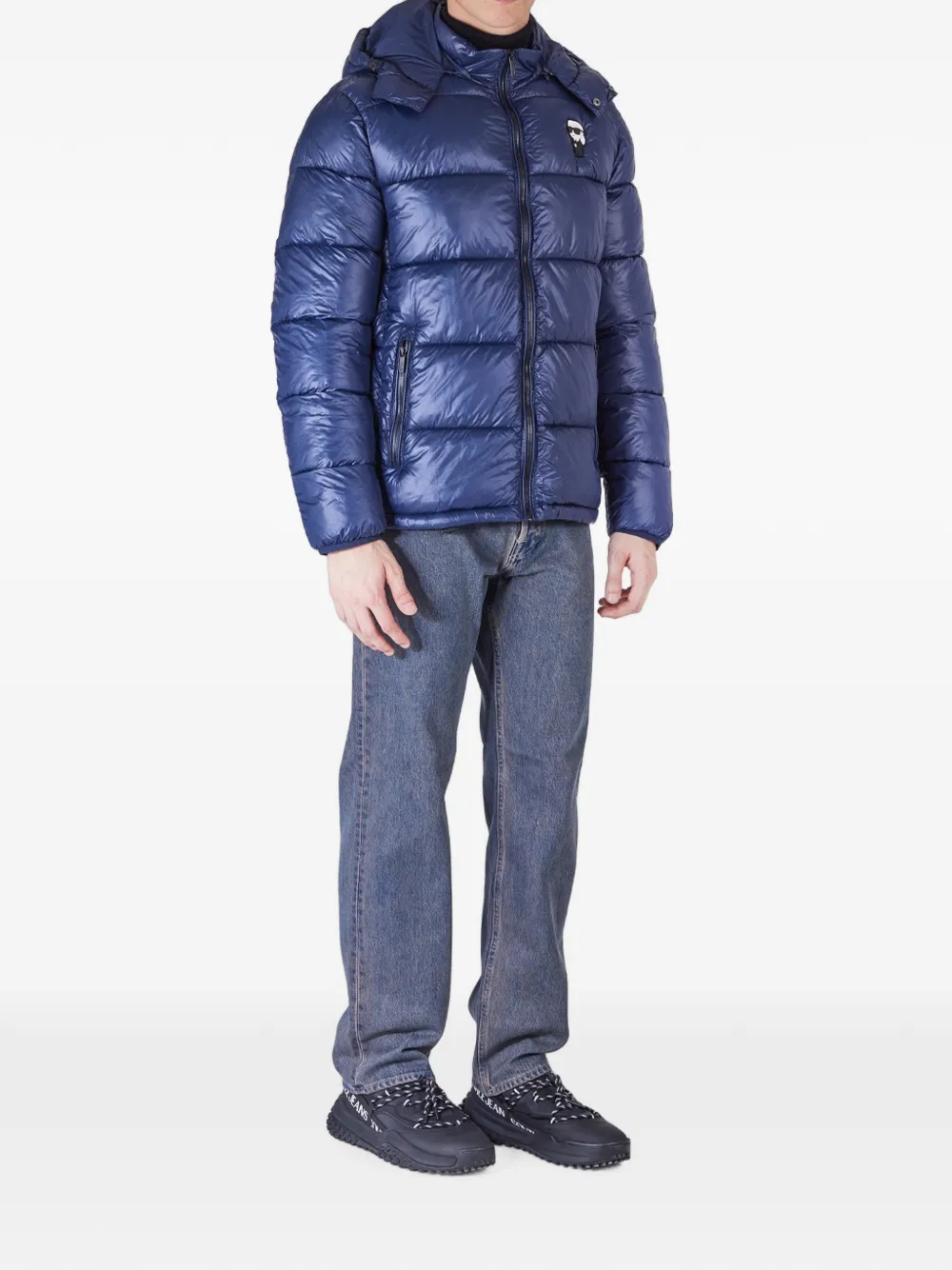 Karl Lagerfeld Tokidoki gewatteerd jack met afneembare capuchon Blauw