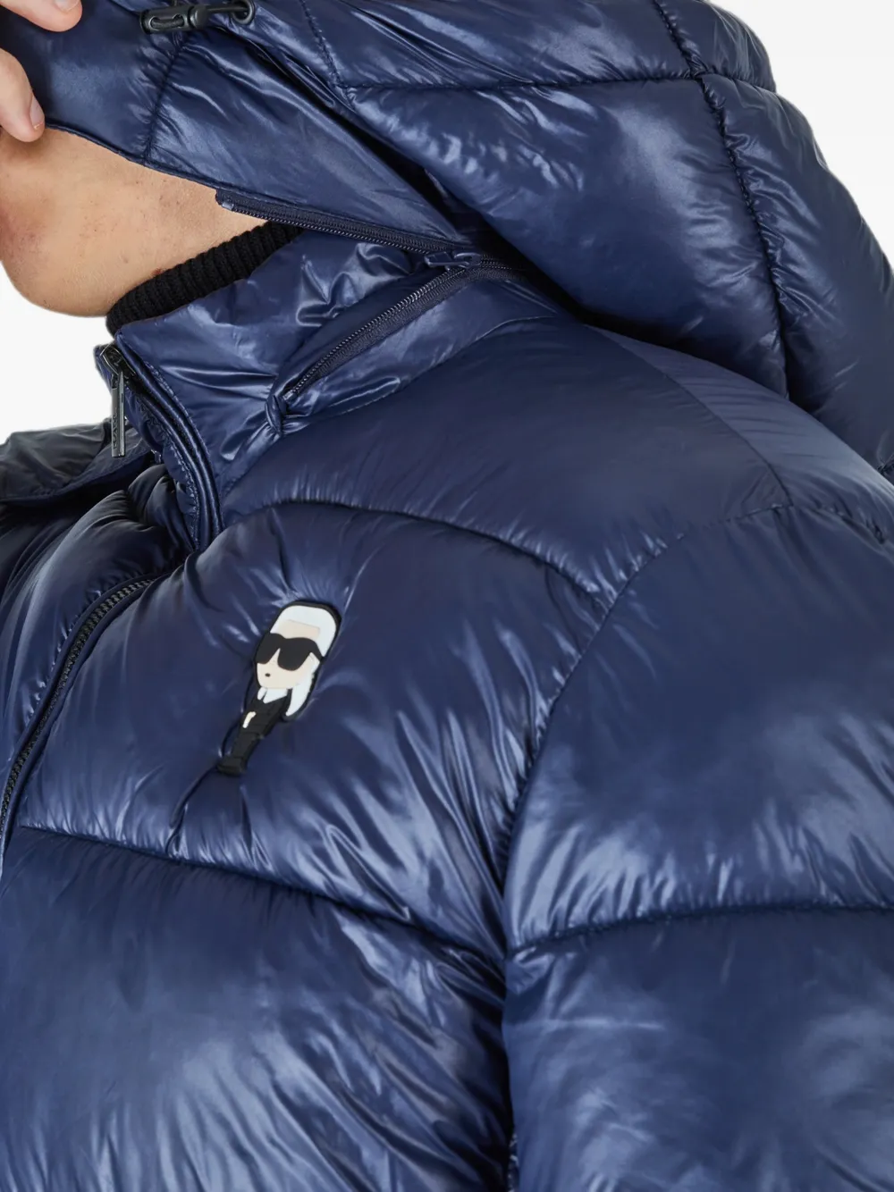 Karl Lagerfeld Tokidoki gewatteerd jack met afneembare capuchon Blauw