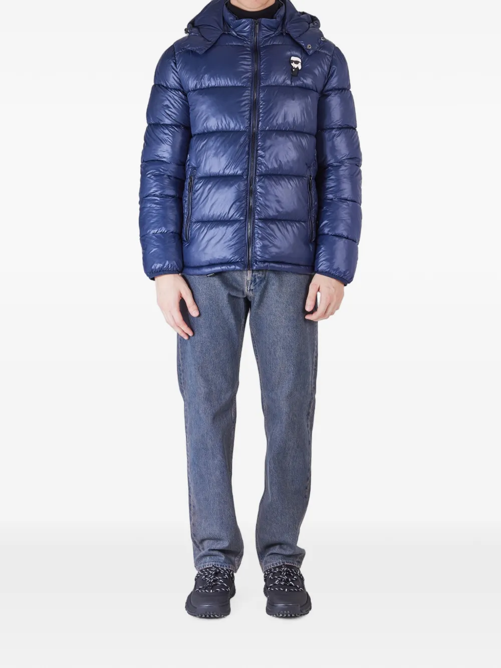Karl Lagerfeld Tokidoki gewatteerd jack met afneembare capuchon Blauw