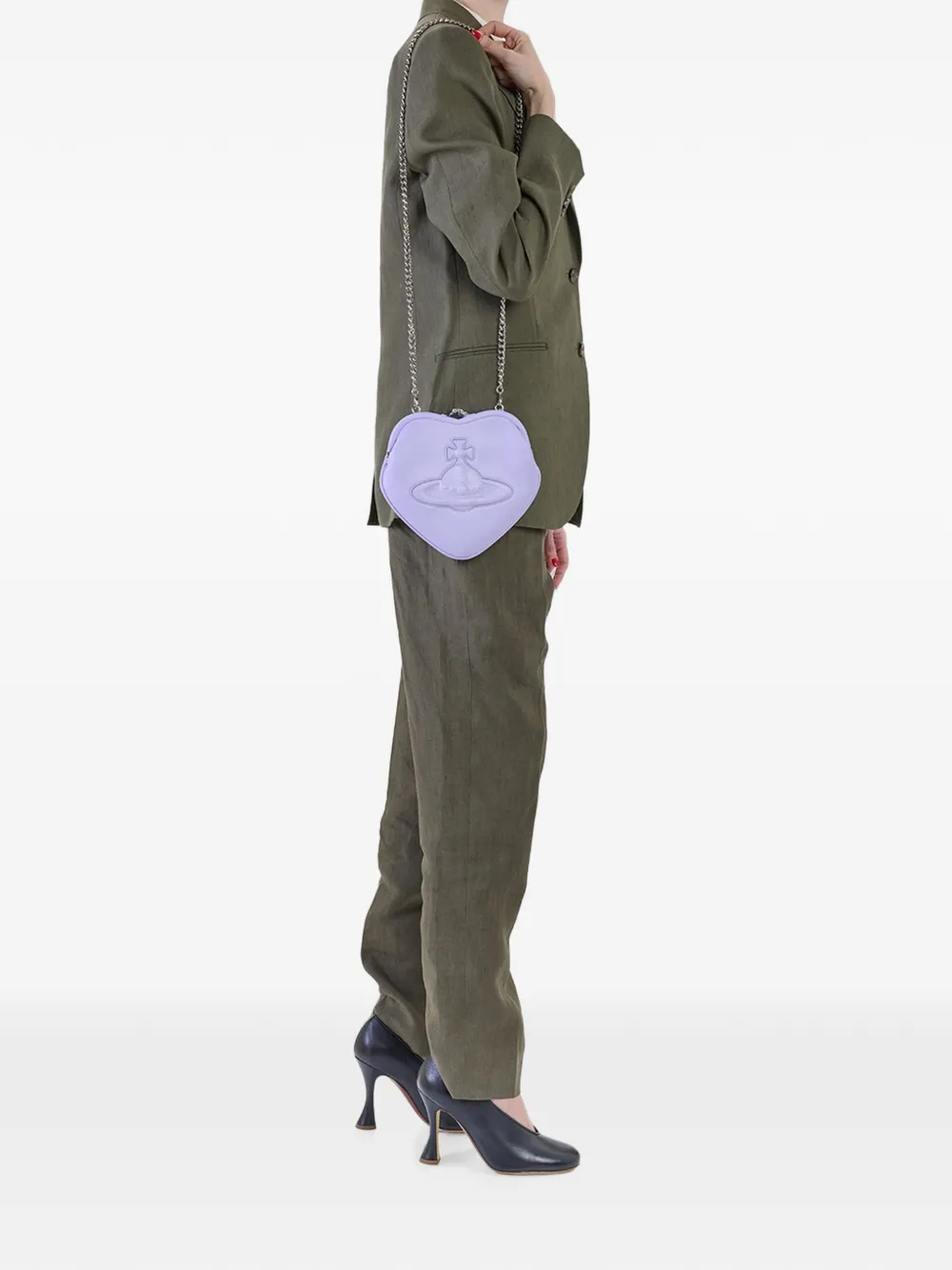 Vivienne Westwood Belle Heart mini-tas met reliëf Paars