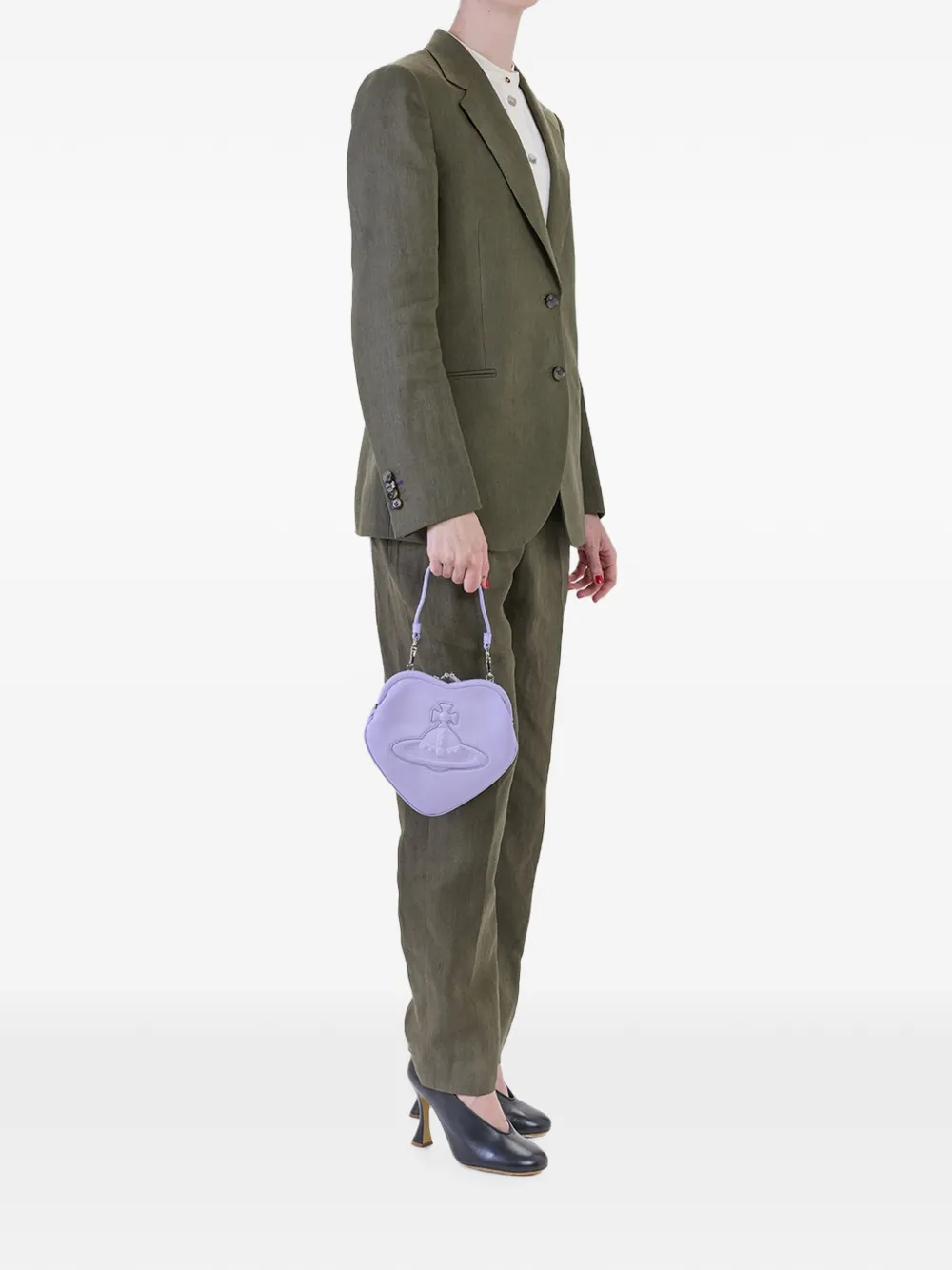Vivienne Westwood Belle Heart mini-tas met reliëf Paars