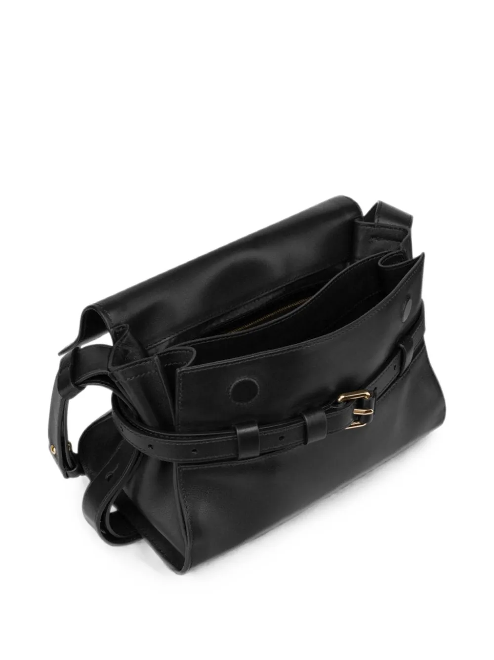 Moschino Tie Me leren schoudertas Zwart