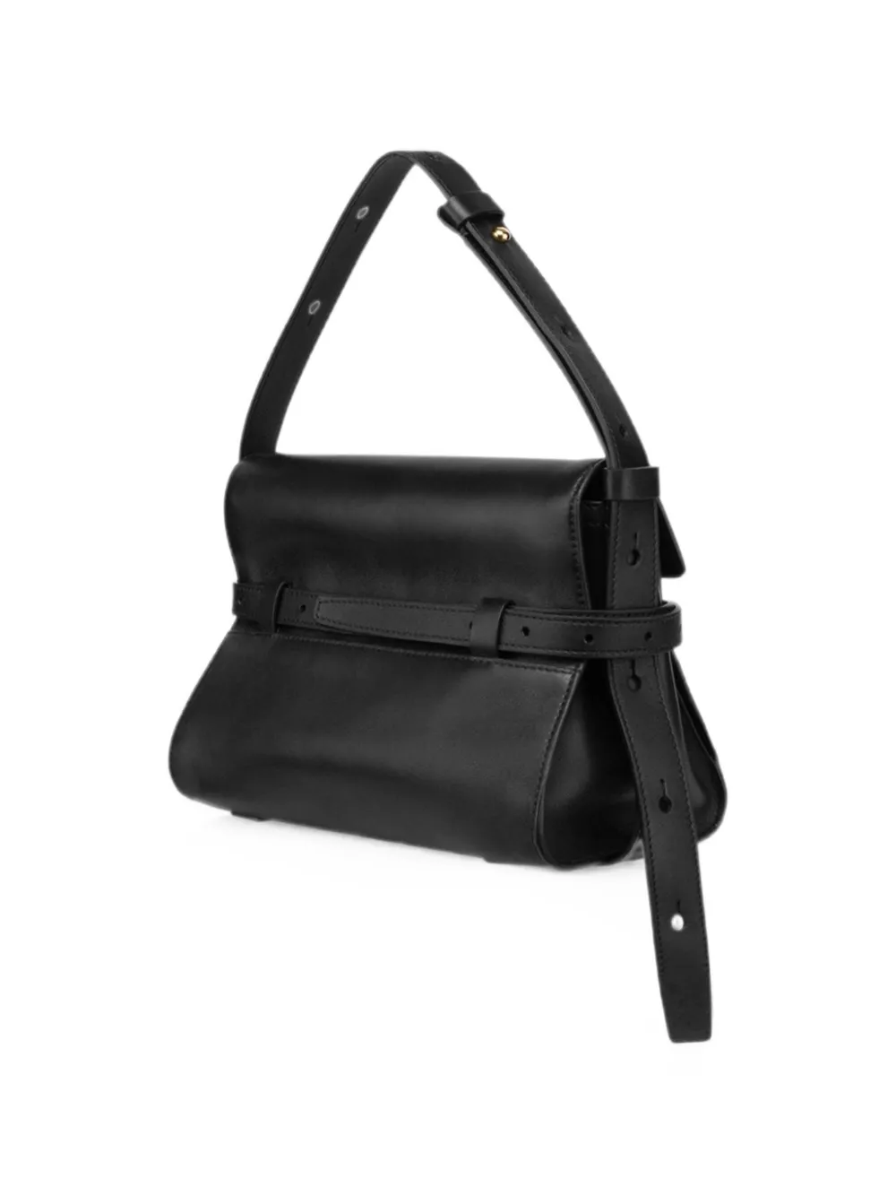 Moschino Tie Me leren schoudertas Zwart