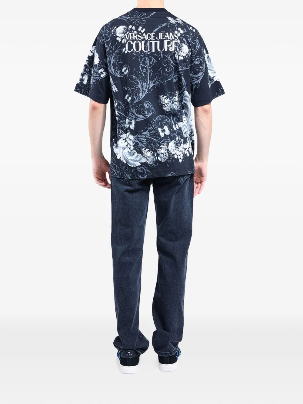 Versace Jeans Couture T-shirt met Cabinet de Curiositè-print Zwart