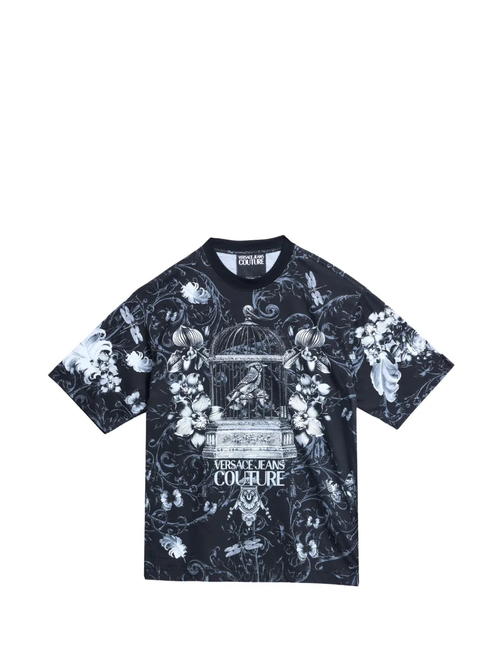 Versace Jeans Couture 캐비넷 드 큐리오시테 프린트 티셔츠 | 블랙 | Image 1