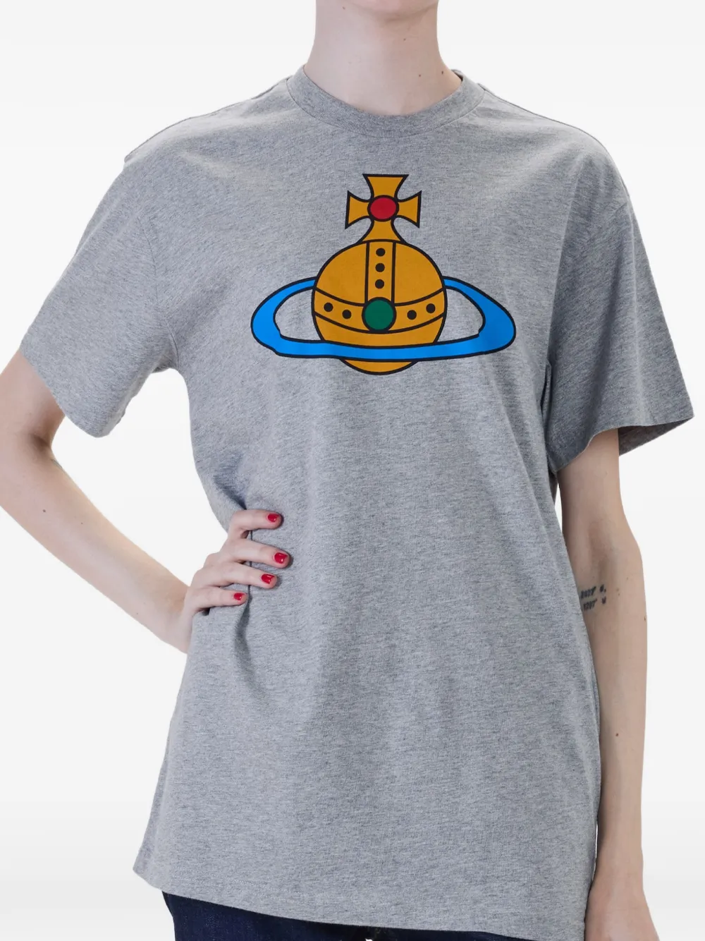 Vivienne Westwood Oversized T-shirt met Orb-print Grijs
