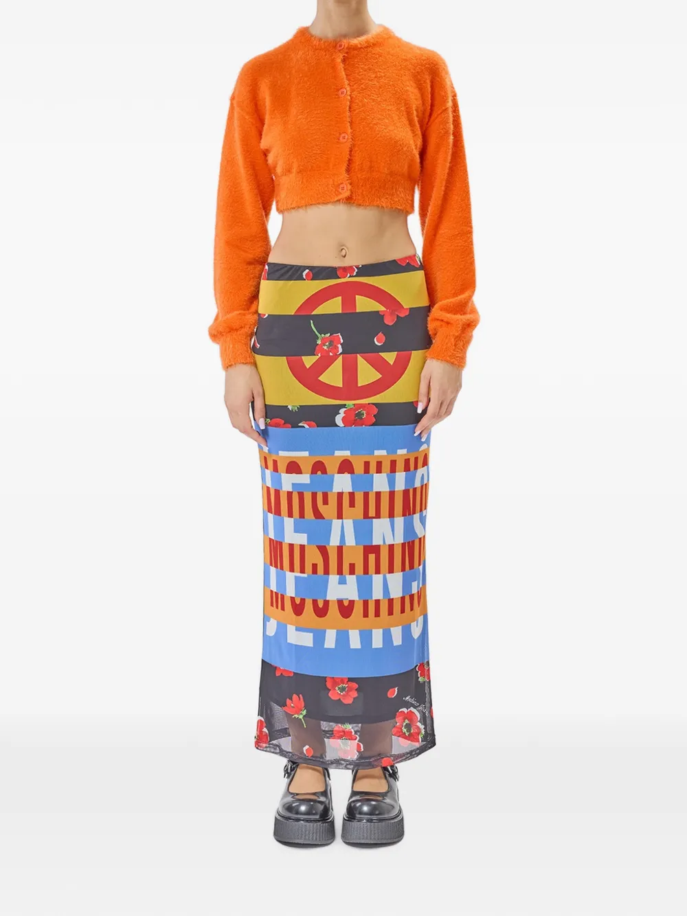 MOSCHINO JEANS Nuvola vest met logo-intarsia Oranje