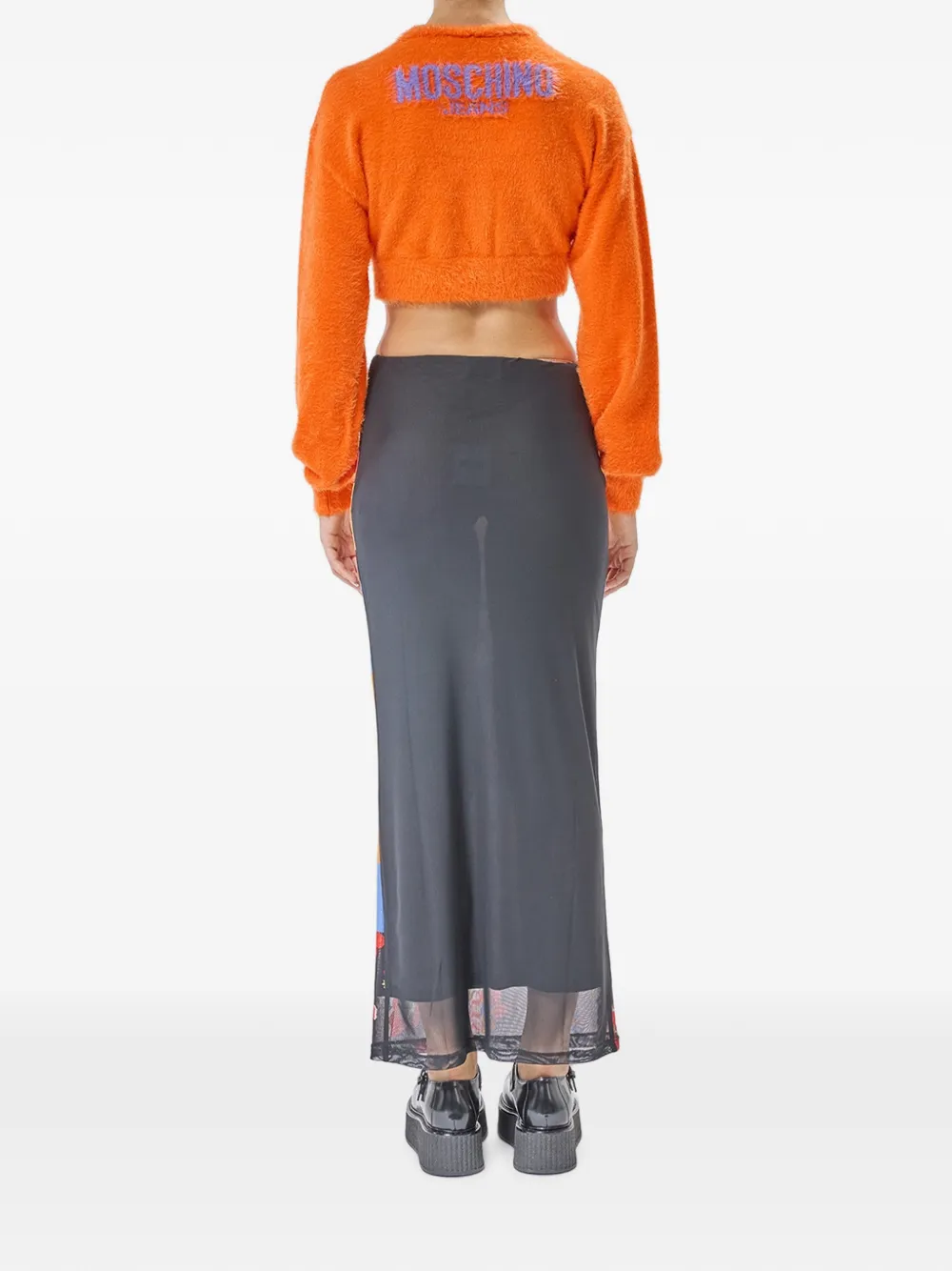 MOSCHINO JEANS Nuvola vest met logo-intarsia Oranje