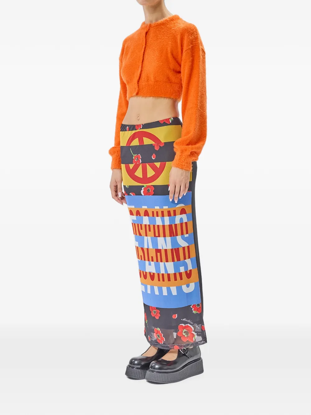 MOSCHINO JEANS Nuvola vest met logo-intarsia Oranje