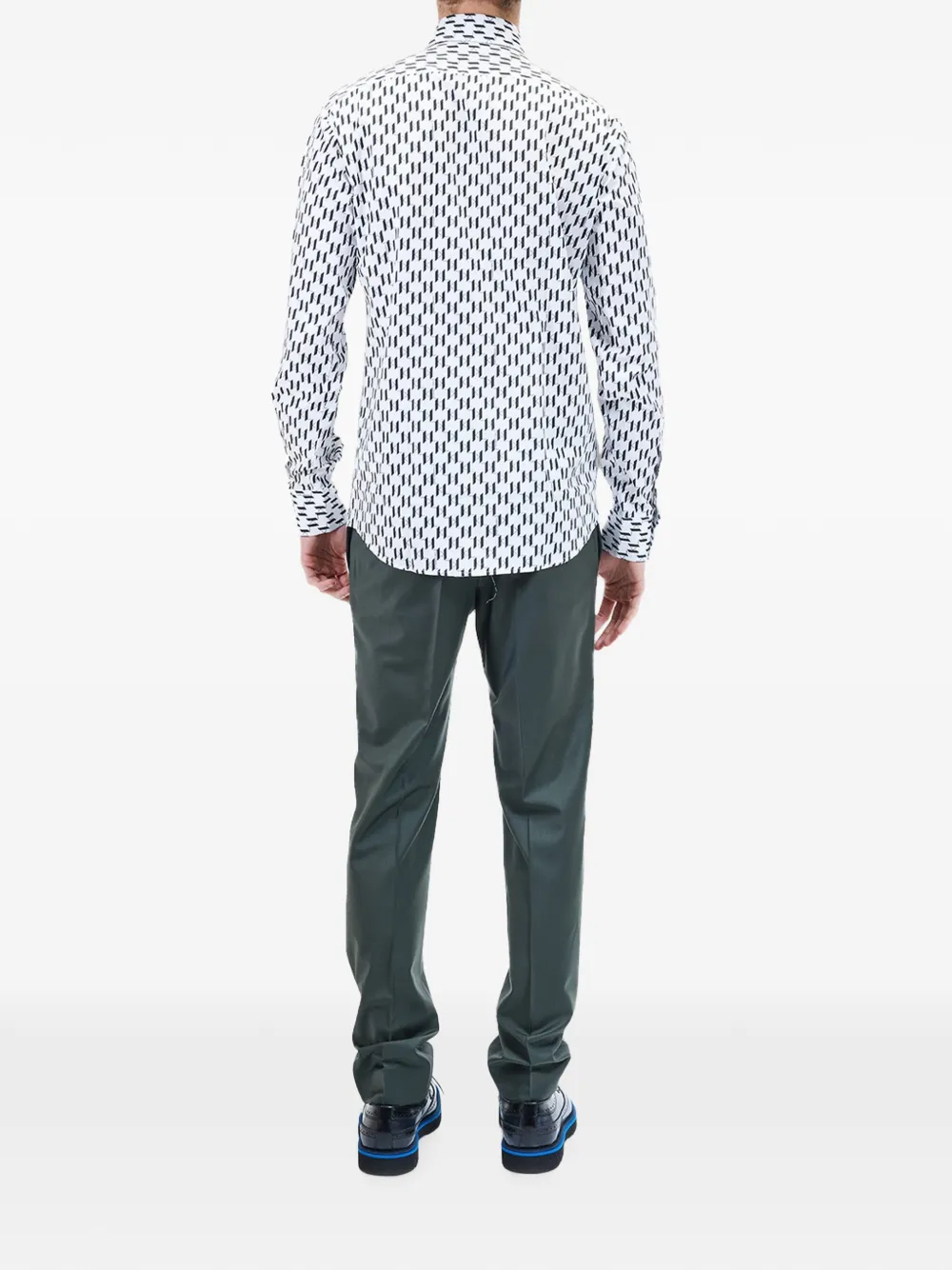 Karl Lagerfeld Katoenen overhemd met monogramprint Wit