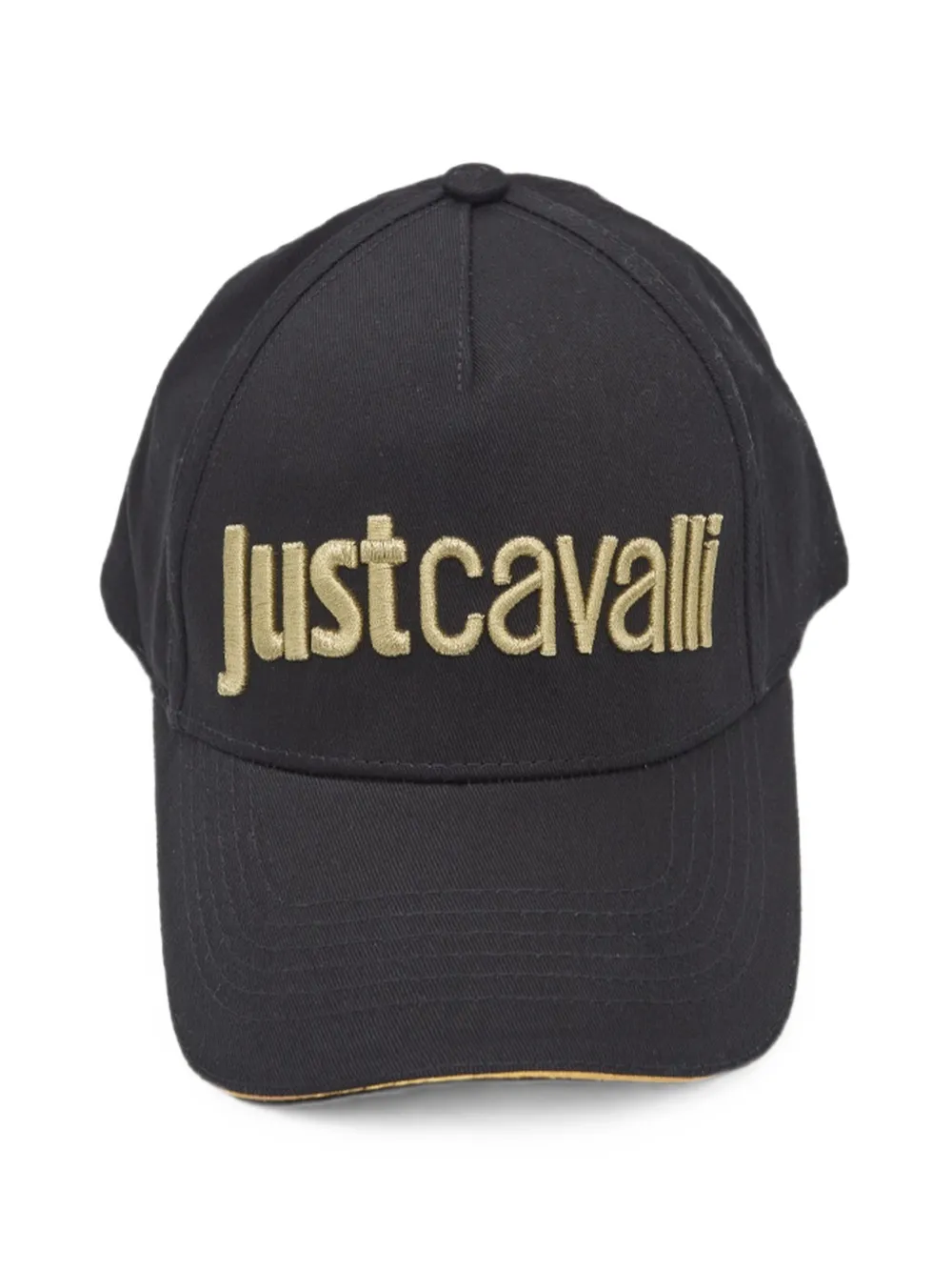 Just Cavalli Honkbalpet met geborduurd logo en vlakken Zwart