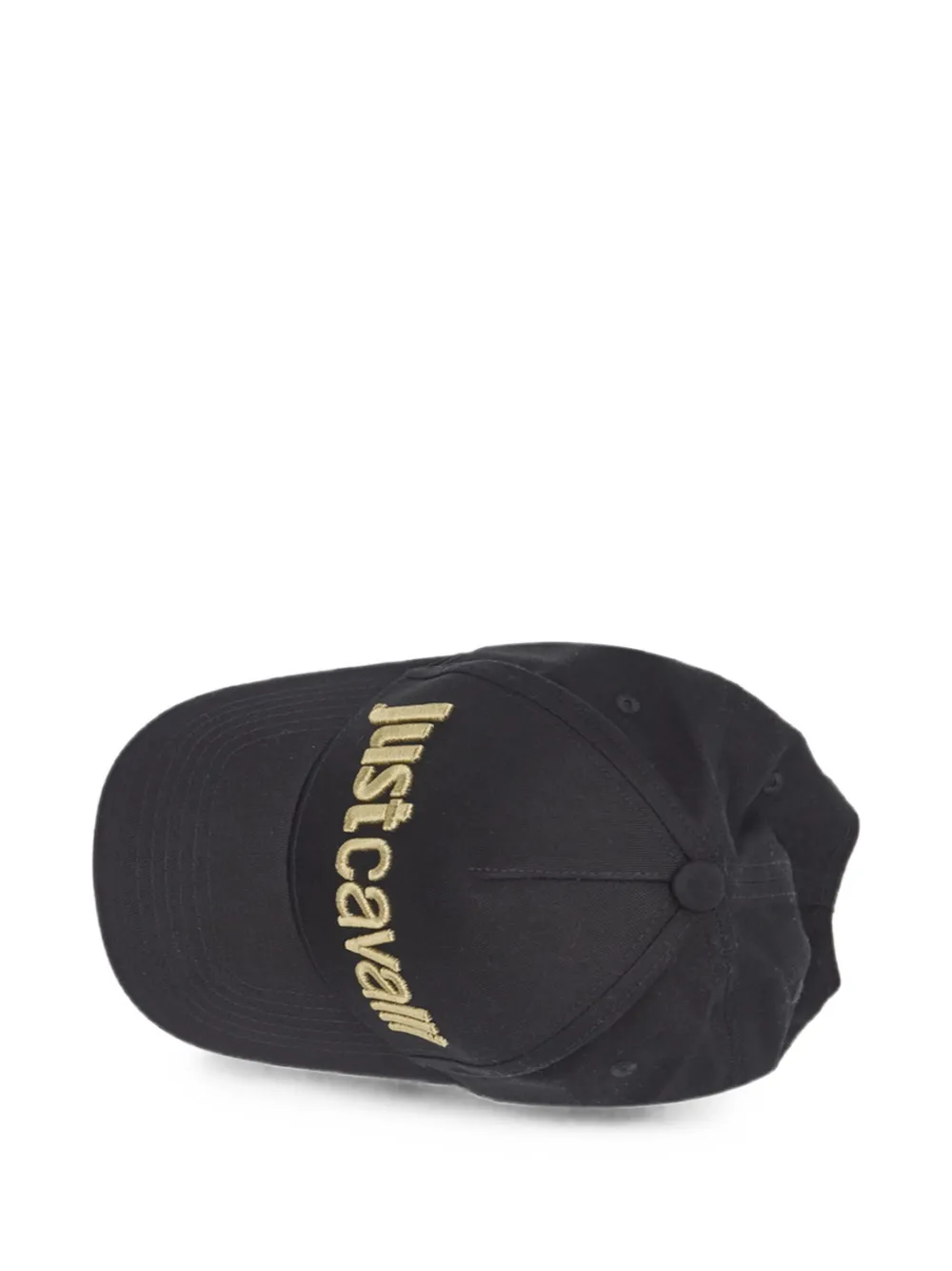 Just Cavalli Honkbalpet met geborduurd logo en vlakken Zwart