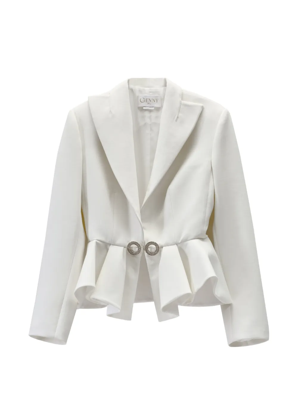 Genny ruffled-hem crystal-embellished jacket