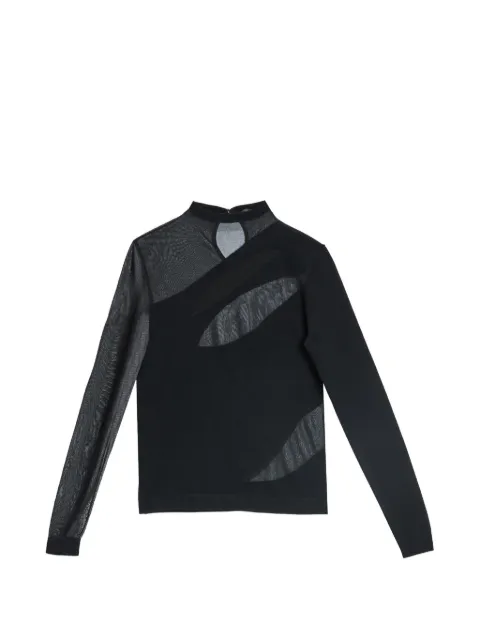 Just Cavalli sheer-panelled high-neck blouse