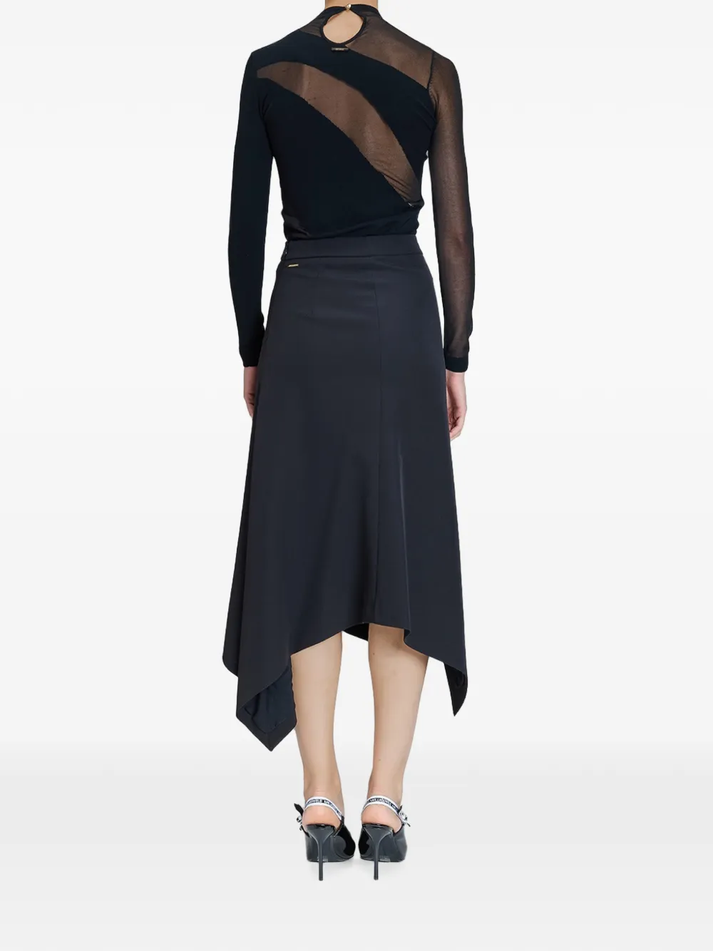 Just Cavalli Hooks asymmetrische midi-rok Zwart